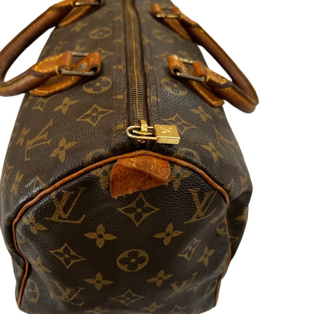 Authentic Louis Vuitton Satchel Bag Speedy 30 Monogram Used LV Handbag Vintage - Picture 9 of 14